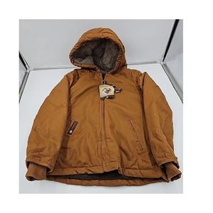 Canada Workgear Maintains warmth Camel Brown Heavy Outdoor Pocket Hood Jacket MD